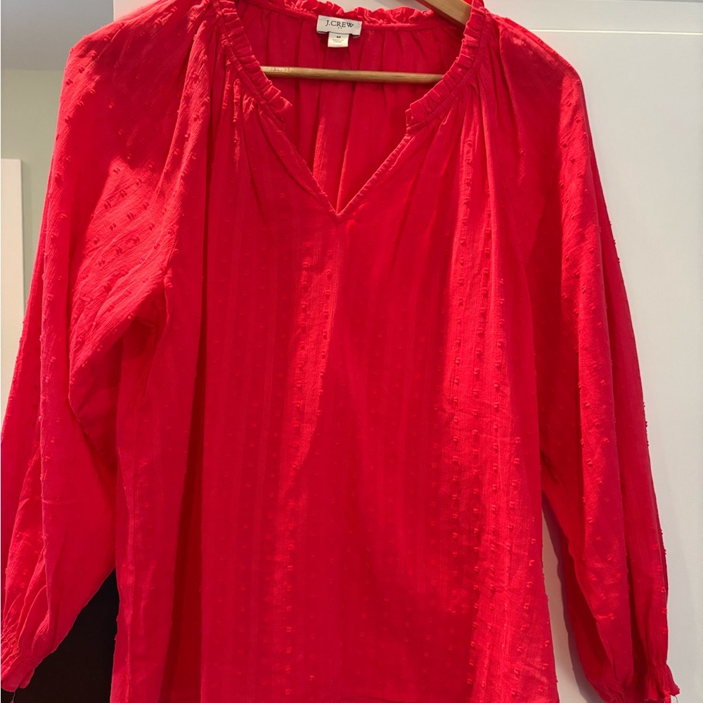 J. Crew Vibrant Red Blouse